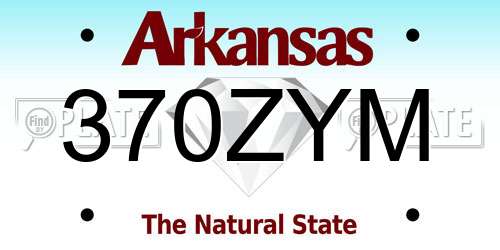 370ZYM Arkansas License Plate