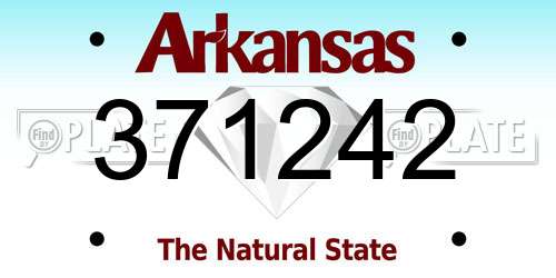 371242 Arkansas License Plate
