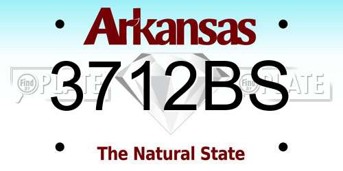 3712BS Arkansas License Plate