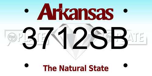 3712SB Arkansas License Plate