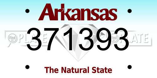 371393 Arkansas License Plate