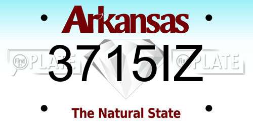 3715IZ Arkansas License Plate