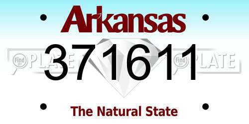 371611 Arkansas License Plate
