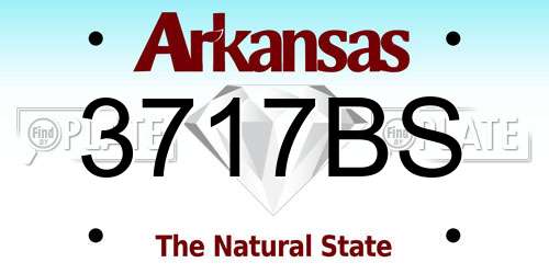 3717BS Arkansas License Plate