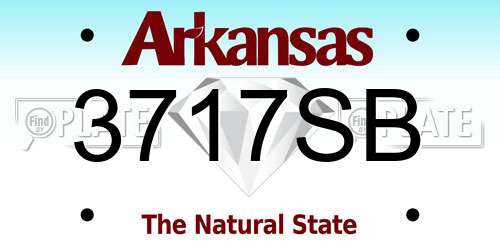 3717SB Arkansas License Plate