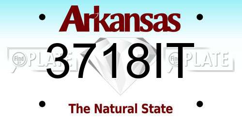 3718IT Arkansas License Plate