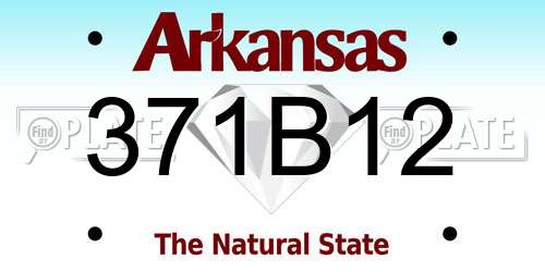 371B12 Arkansas License Plate