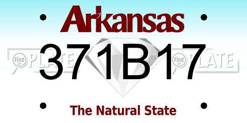 371B17 Arkansas License Plate