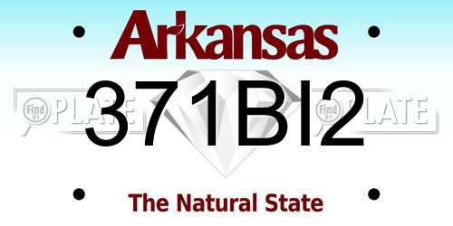 371BI2 Arkansas License Plate