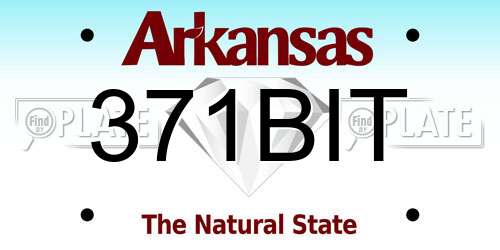 371BIT Arkansas License Plate