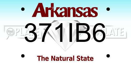 371IB6 Arkansas License Plate