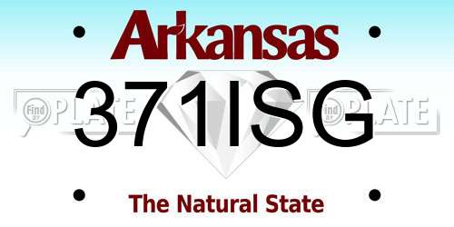 371ISG Arkansas License Plate
