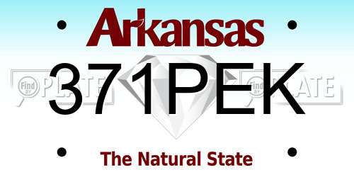 371PEK Arkansas License Plate