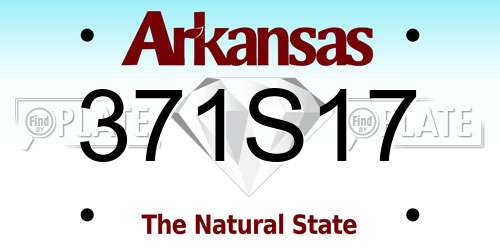 371S17 Arkansas License Plate