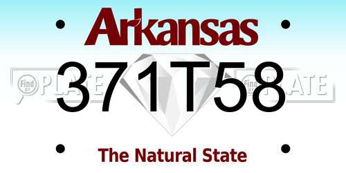 371T58 Arkansas License Plate