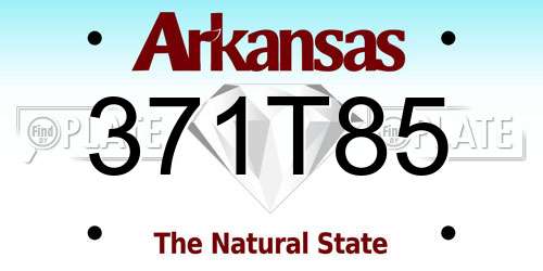 371T85 Arkansas License Plate