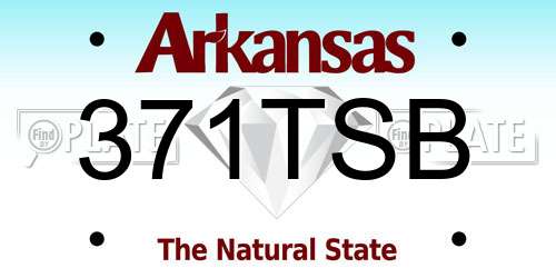 371TSB Arkansas License Plate