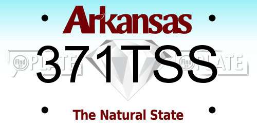 371TSS Arkansas License Plate