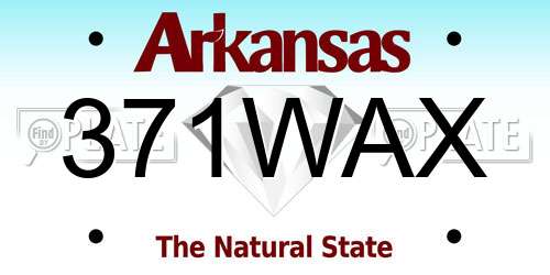 371WAX Arkansas License Plate