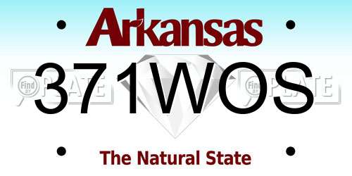 371WOS Arkansas License Plate