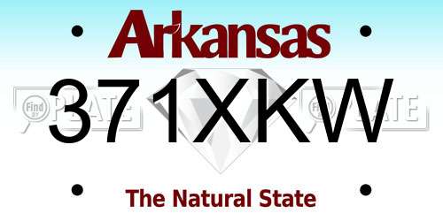 371XKW Arkansas License Plate