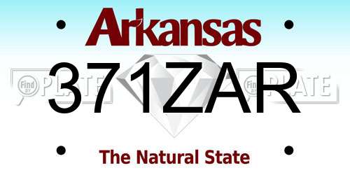 371ZAR Arkansas License Plate