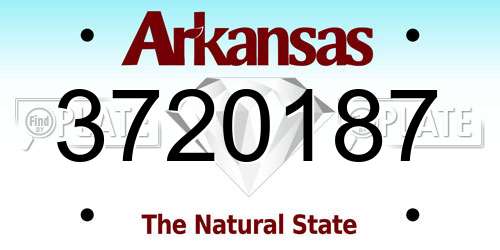 3720187 Arkansas License Plate