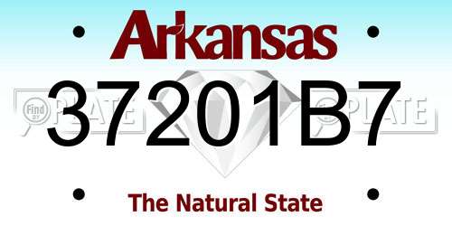 37201B7 Arkansas License Plate
