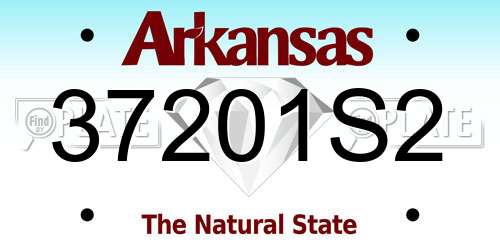 37201S2 Arkansas License Plate