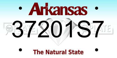 37201S7 Arkansas License Plate
