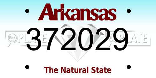 372029 Arkansas License Plate