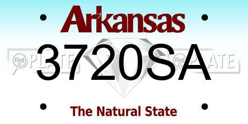 3720SA Arkansas License Plate
