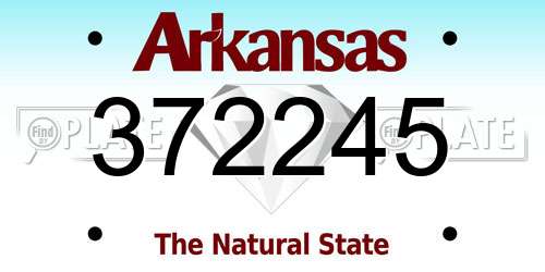 372245 Arkansas License Plate