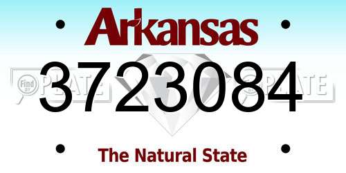 3723084 Arkansas License Plate