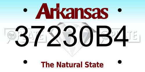 37230B4 Arkansas License Plate