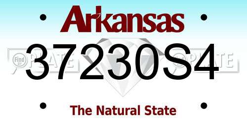 37230S4 Arkansas License Plate