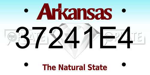 37241E4 Arkansas License Plate