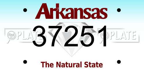 37251 Arkansas License Plate