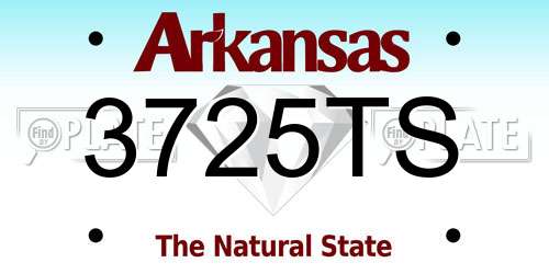 3725TS Arkansas License Plate
