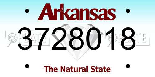3728018 Arkansas License Plate