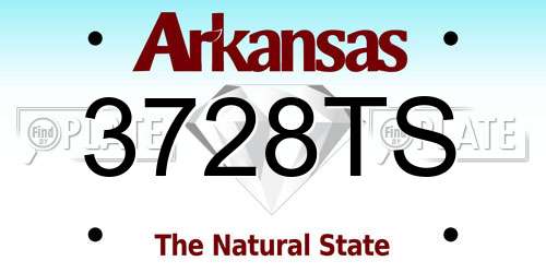 3728TS Arkansas License Plate