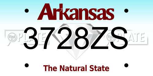 3728ZS Arkansas License Plate