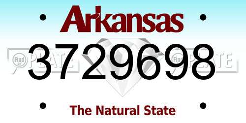 3729698 Arkansas License Plate