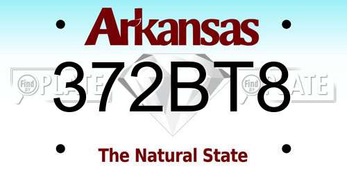 372BT8 Arkansas License Plate