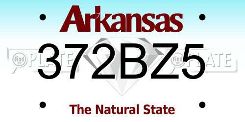 372BZ5 Arkansas License Plate