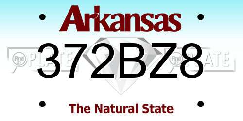372BZ8 Arkansas License Plate