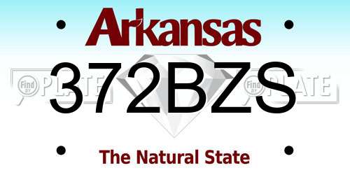 372BZS Arkansas License Plate