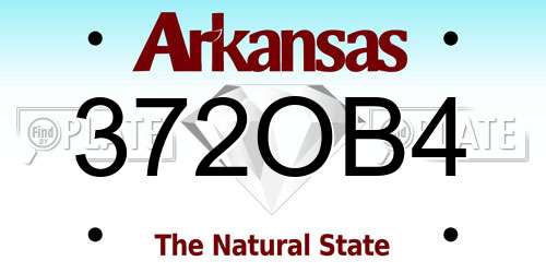 372OB4 Arkansas License Plate