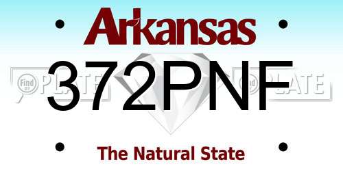 372PNF Arkansas License Plate