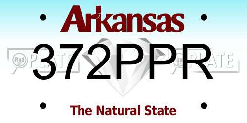 372PPR Arkansas License Plate